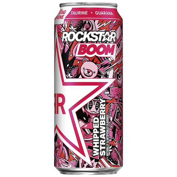Rockstar Energy Drink Boom! Whipped Strawberry 473ml Dose USA